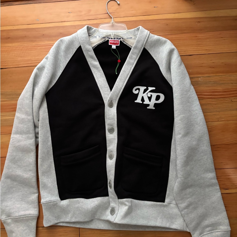 Kenzo Black and Gray Cardigan Sweater